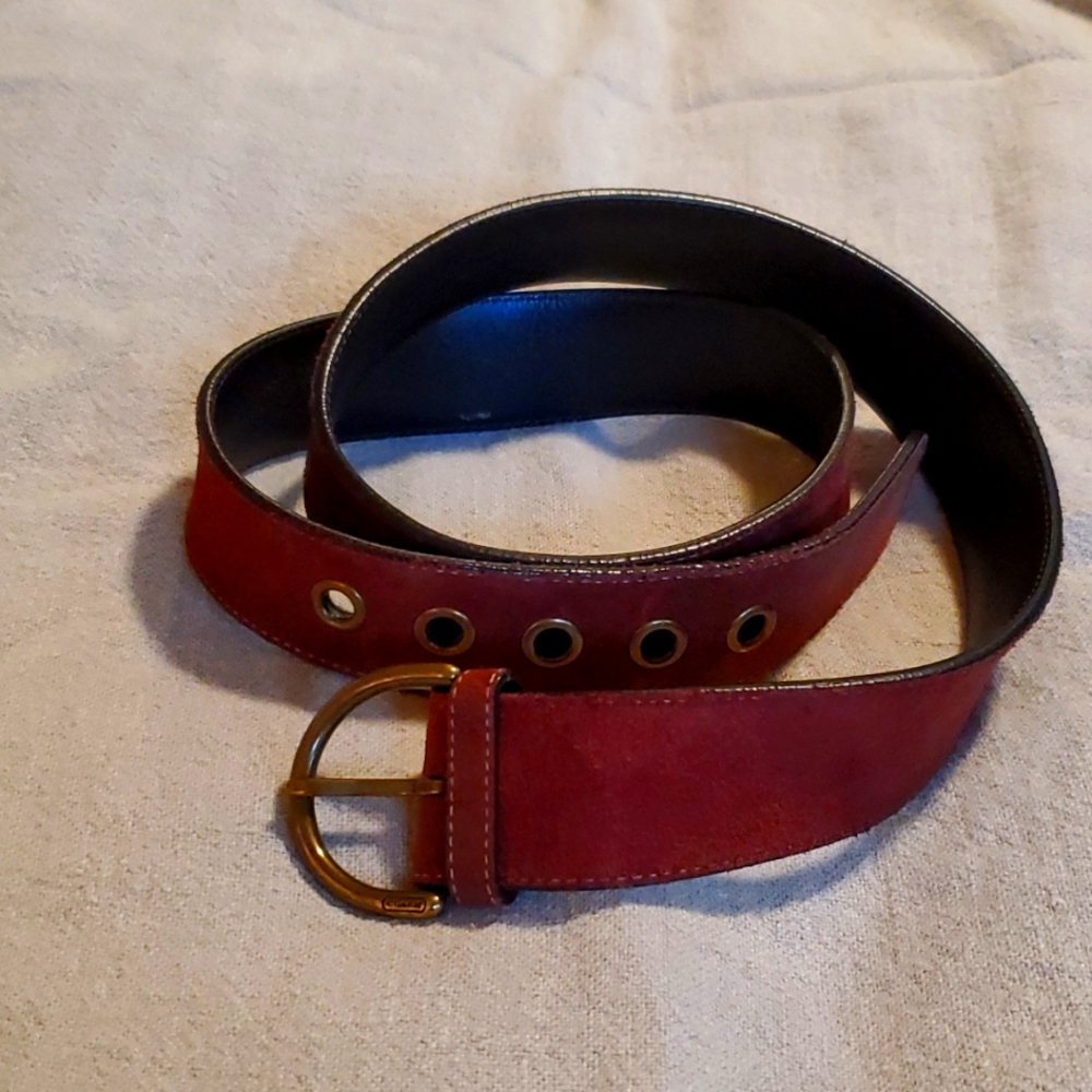 COACH BURGUNDY SUEDE BELT  SZ XL